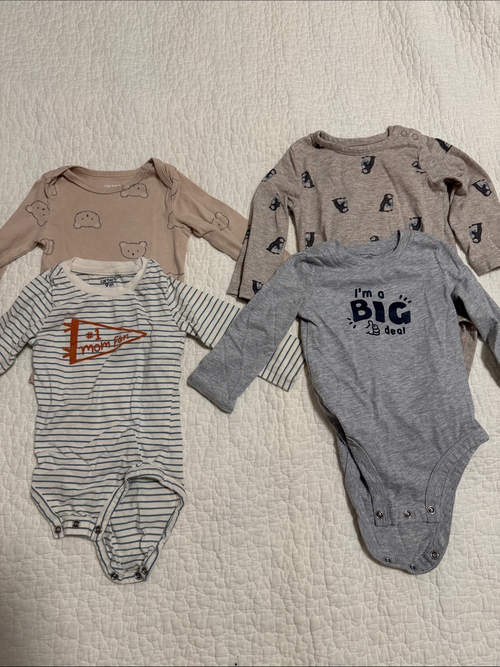 Carter's 4 packs 6 months old Long-Sleeve Baby One-Piece